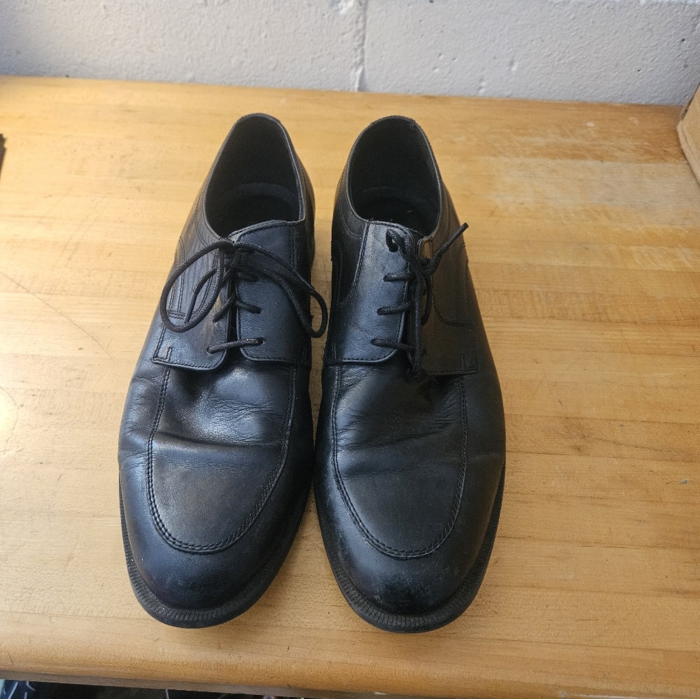 Cole Haan-Black Leather, Mens Split.Toe, Oxford Dress Shoes- Size 11